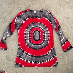 Spiral Red and Black Jersey Top